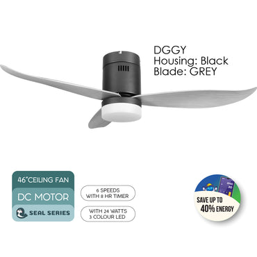 [NEA CLIMATE VOUCHER $400] iFan 46in DC Motor Ceiling Fan | Integrated 3-Colour LED Lights | 6 Speed Selection (IF8346DGGY)