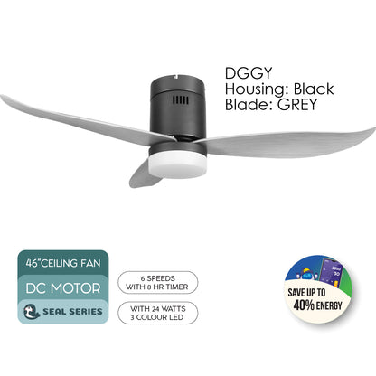 [NEA CLIMATE VOUCHER $400] iFan 46in DC Motor Ceiling Fan | Integrated 3-Colour LED Lights | 6 Speed Selection (IF8346DGGY)