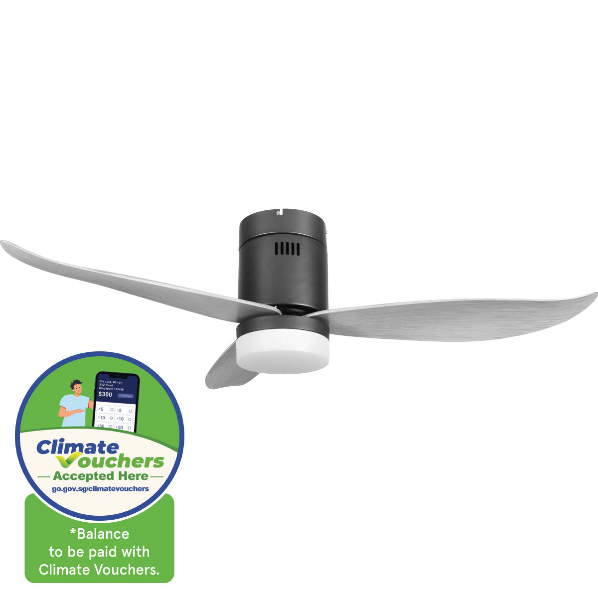 [NEA CLIMATE VOUCHER $400] iFan 46in DC Motor Ceiling Fan | Integrated 3-Colour LED Lights | 6 Speed Selection (IF8346DGGY)
