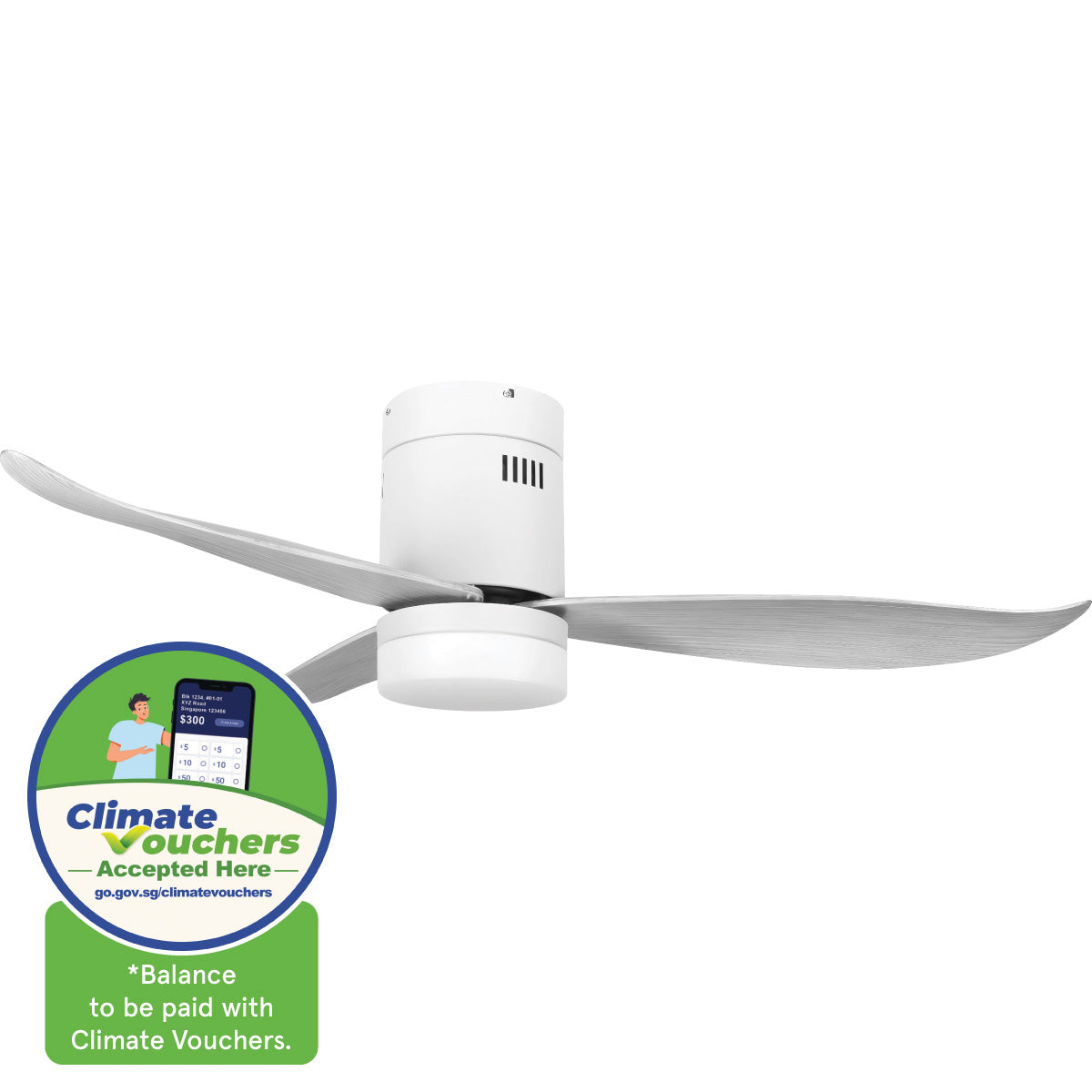 [NEA CLIMATE VOUCHER $400] iFan 46in DC Motor Ceiling Fan | Integrated 3-Colour LED Lights | 6 Speed Selection (IF8346LGGY)