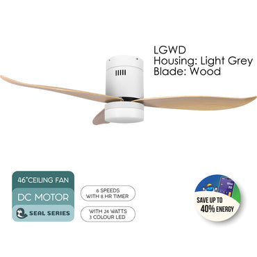 [NEA CLIMATE VOUCHER $400] iFan 46in DC Motor Ceiling Fan | Integrated 3-Colour LED Lights | 6 Speed Selection (IF8346LGWD)