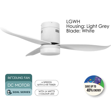 [NEA CLIMATE VOUCHER $400] iFan 46in DC Motor Ceiling Fan | Integrated 3-Colour LED Lights | 6 Speed Selection (IF8346LGWH)