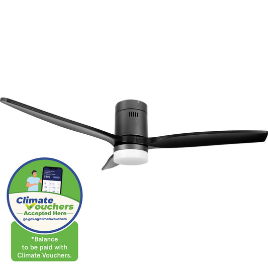 [NEA CLIMATE VOUCHER $400] iFan 52in DC Motor Ceiling Fan | Integrated 3-Colour LED Lights | 6 Speed Selection (IF8352DGBK)