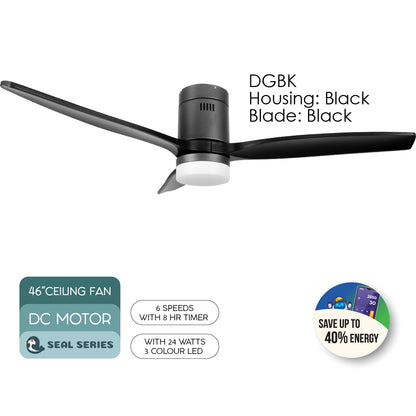 [NEA CLIMATE VOUCHER $400] iFan 52in DC Motor Ceiling Fan | Integrated 3-Colour LED Lights | 6 Speed Selection (IF8352DGBK)