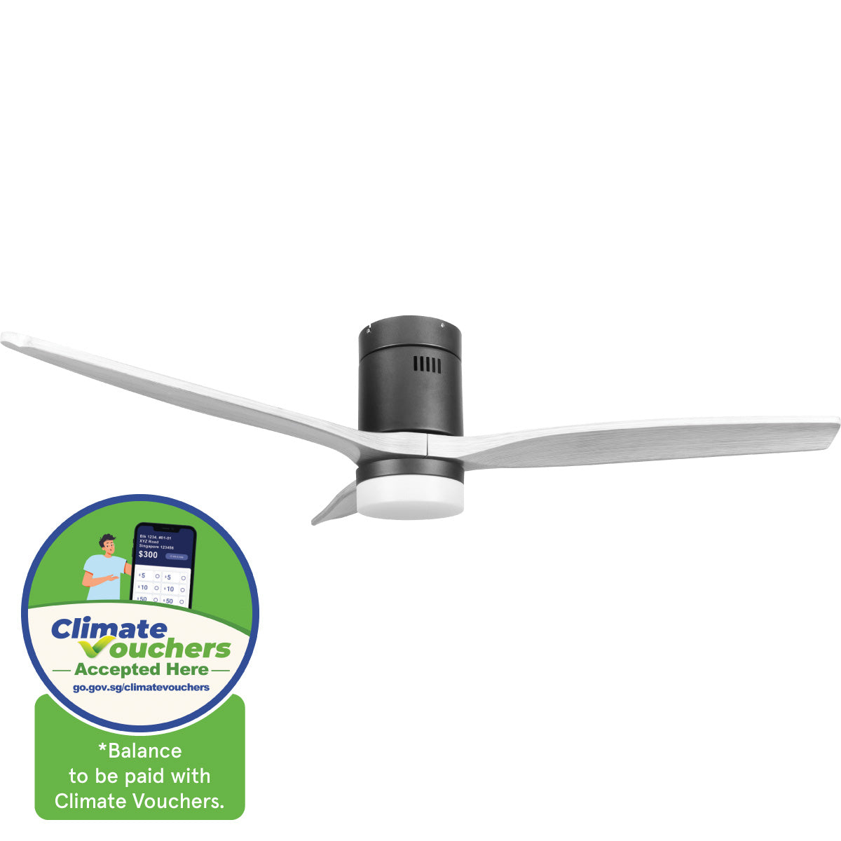 [NEA CLIMATE VOUCHER $400] iFan 52in DC Motor Ceiling Fan | Integrated 3-Colour LED Lights | 6 Speed Selection (IF8352DGGY)