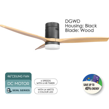 [NEA CLIMATE VOUCHER $400] iFan 52in DC Motor Ceiling Fan | Integrated 3-Colour LED Lights | 6 Speed Selection (IF8352DGWD)