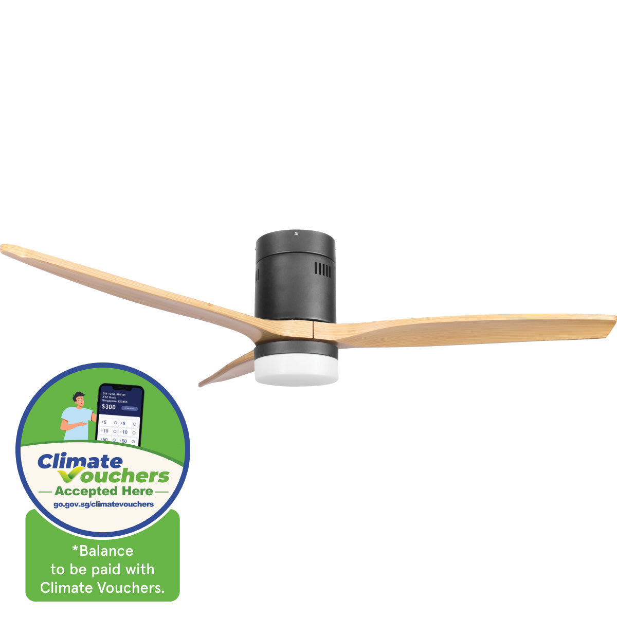 [NEA CLIMATE VOUCHER $400] iFan 52in DC Motor Ceiling Fan | Integrated 3-Colour LED Lights | 6 Speed Selection (IF8352DGWD)