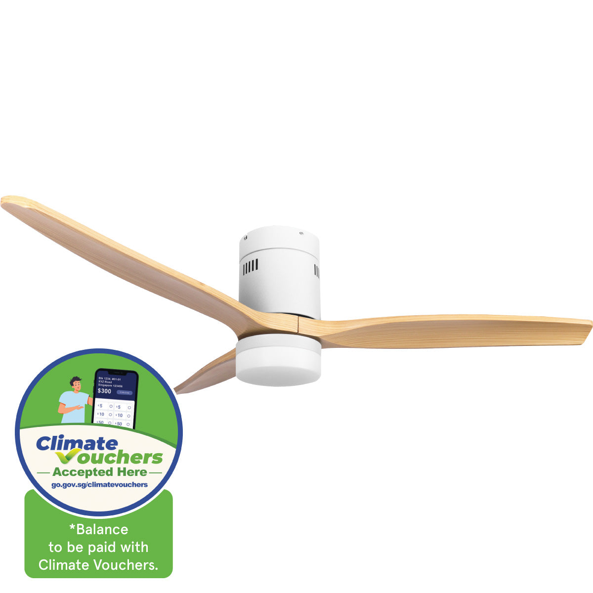 [NEA CLIMATE VOUCHER $400] iFan 52in DC Motor Ceiling Fan | Integrated 3-Colour LED Lights | 6 Speed Selection (IF8352LGWD)