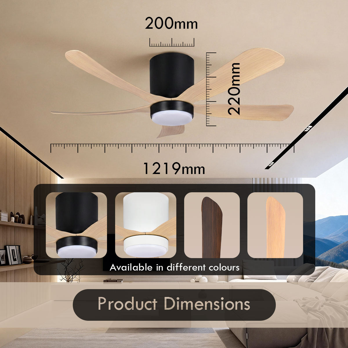 [CLIMATE VOUCHER $400] iFan 48in DC Motor Ceiling Fan | 5 Blades | Dimmable Lights | 6 Speed Selection (IF8548LGDW)
