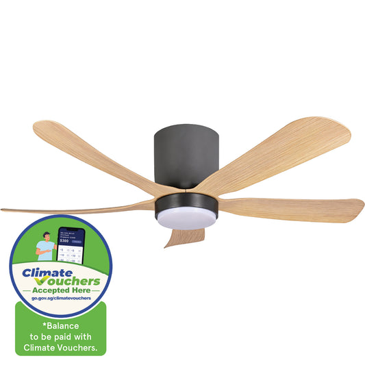 [CLIMATE VOUCHER $400] iFan 48in DC Motor Ceiling Fan | 5 Blades | Dimmable Lights | 6 Speed Selection (IF8548DGLW)