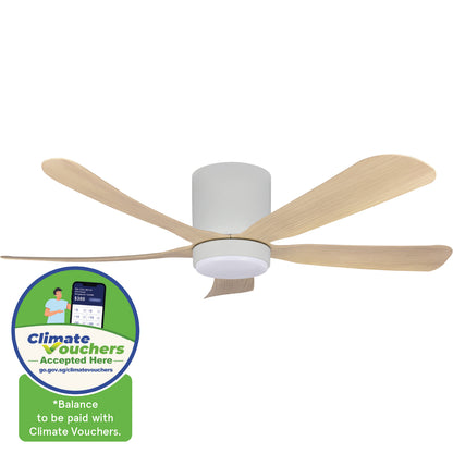 [CLIMATE VOUCHER $400] iFan 48in DC Motor Ceiling Fan | 5 Blades | Dimmable Lights | 6 Speed Selection (IF8548LGLW)
