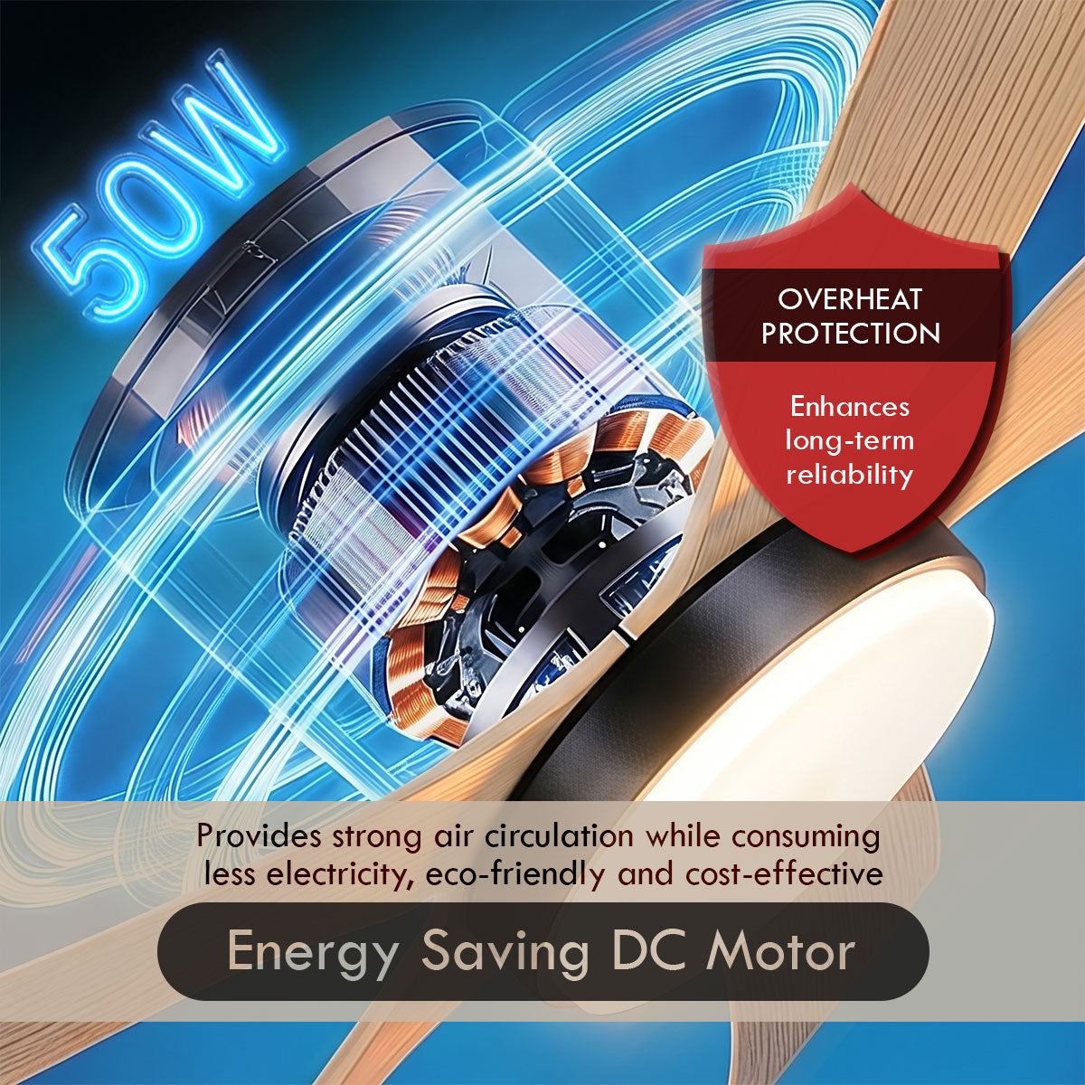 [CLIMATE VOUCHER $400] iFan 56in DC Motor Ceiling Fan | 5 Blades | Dimmable Lights | 6 Speed Selection (IF8556DGDW)