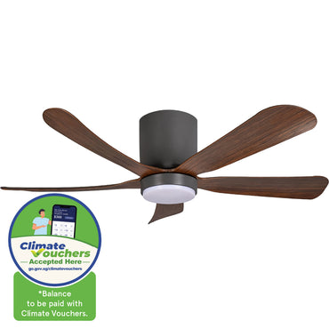 [CLIMATE VOUCHER $400] iFan 56in DC Motor Ceiling Fan | 5 Blades | Dimmable Lights | 6 Speed Selection (IF8556DGDW)