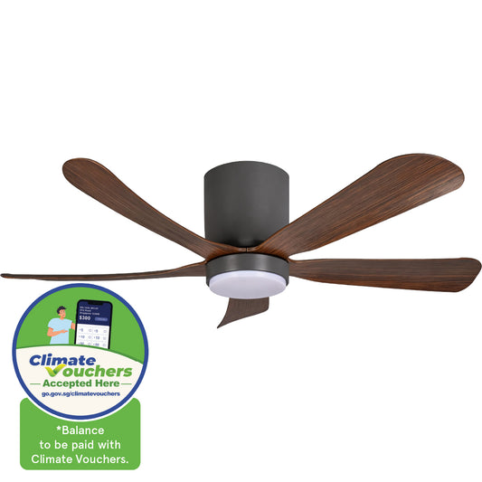 [CLIMATE VOUCHER $400] iFan 56in DC Motor Ceiling Fan | 5 Blades | Dimmable Lights | 6 Speed Selection (IF8556DGDW)
