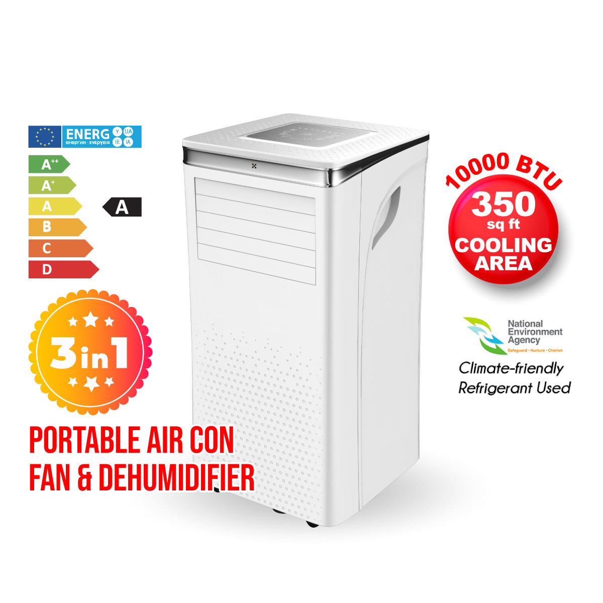 iFan 3IN1 Portable Aircon 10000 BTU Portable Air Conditioner / Fan / Dehumidifier Cools up to 350 sq. ft. (IF9010)