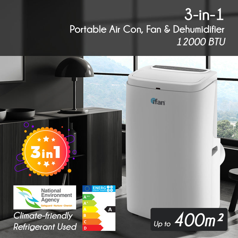 iFan 3IN1 Portable Aircon 12000 BTU Portable Air Conditioner / Fan / Dehumidifier Cools up to 400 sq. ft. (IF9012)