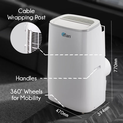 iFan 3IN1 Portable Aircon 14000 BTU Portable Air Conditioner / Fan / Dehumidifier Cools up to 500 sq. ft. (IF9014)