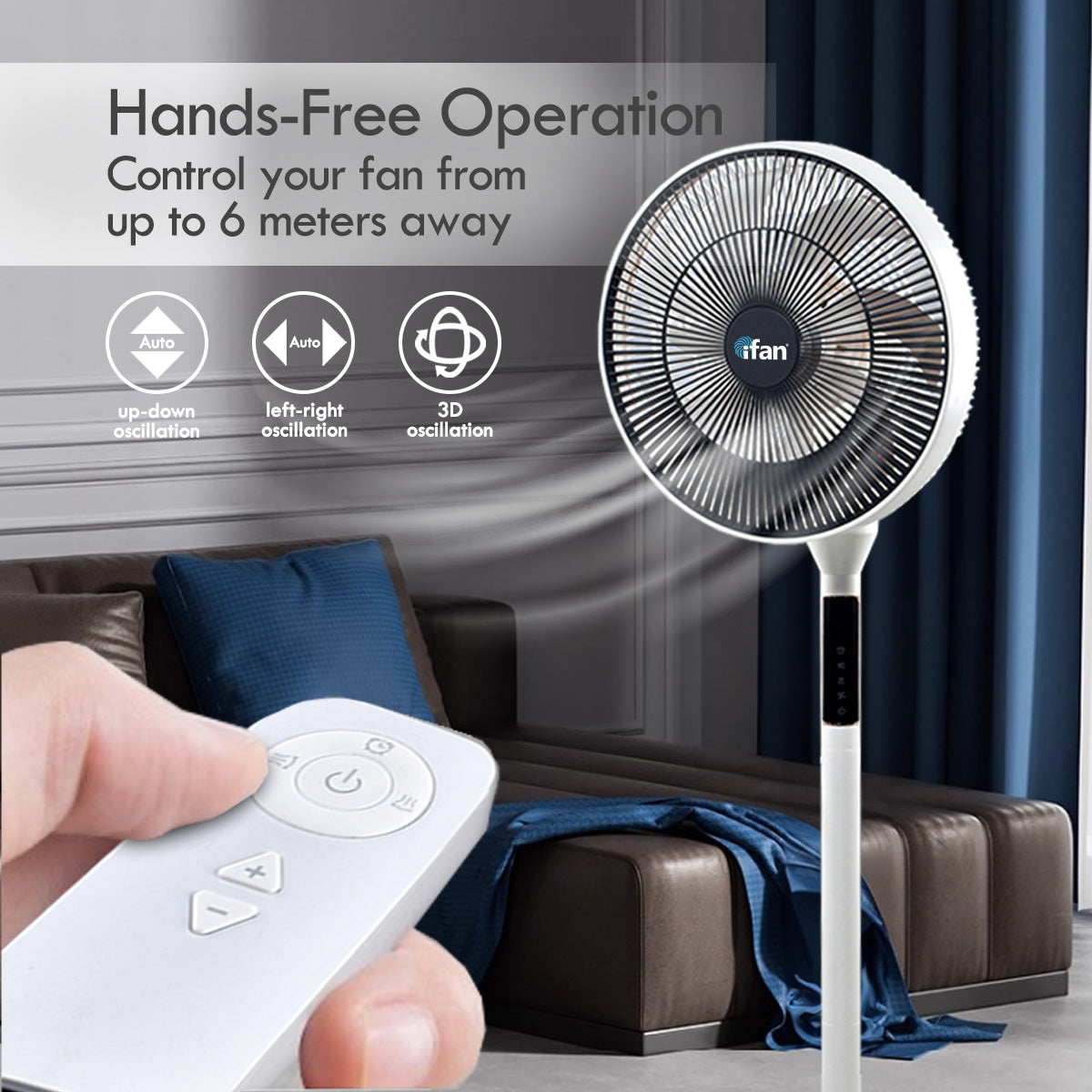 [NEA CLIMATE VOUCHER $400]iFan 14” DC Motor Stand Fan With Figure 8 Oscillation (IF7436)