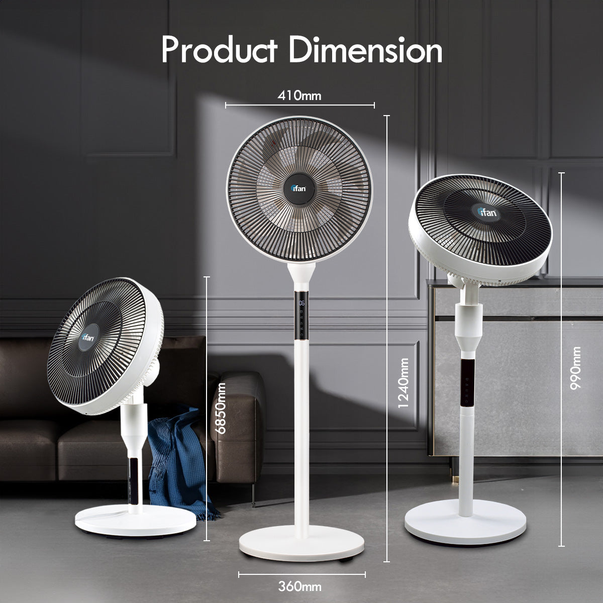 [NEA CLIMATE VOUCHER $400]iFan 14” DC Motor Stand Fan With Figure 8 Oscillation (IF7436)