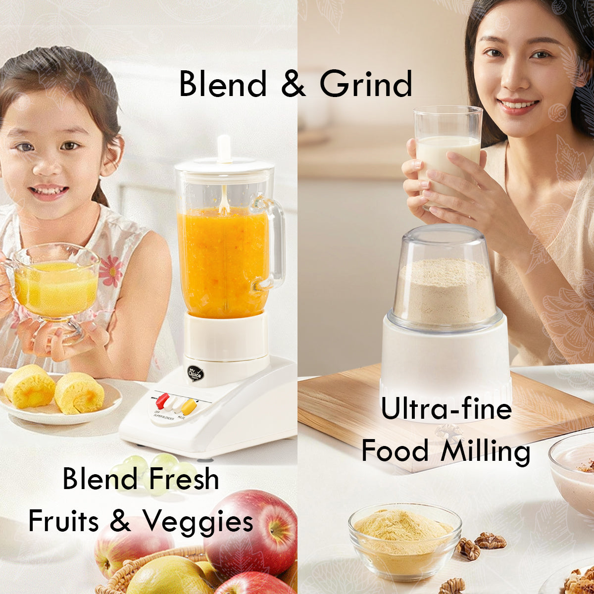 My Choice Glass Jug Blender with Dry Food Mill (MC168)