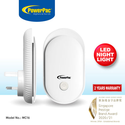 PowerPac LED Night Light, bathroom & living room Energy saving lighting lamp (MC16)