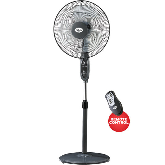 My Choice 16” Stand Fan w Remote Control – 3 Speeds, Timer, Tilt & Oscillation, Adjustable Height, Wide Airflow, Energy Efficient, MC408R