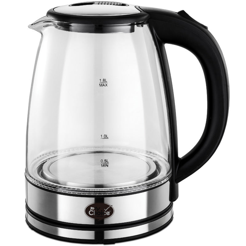 My Choice Electric Kettle Glass Jug 1.8L with Auto Switch (MC7008)