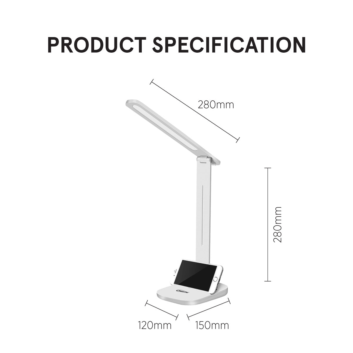 USB LED Desk Lamp, children learning Table Lamp (PP1302) White