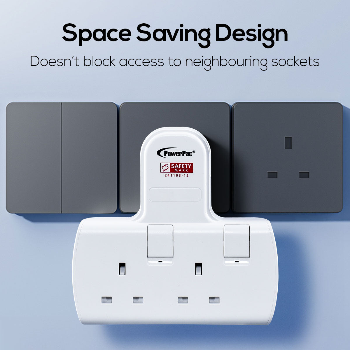 Multi Plug Extension Adapter with 2 Way adapter, 2 Way Socket Adaptor (PP272WH)