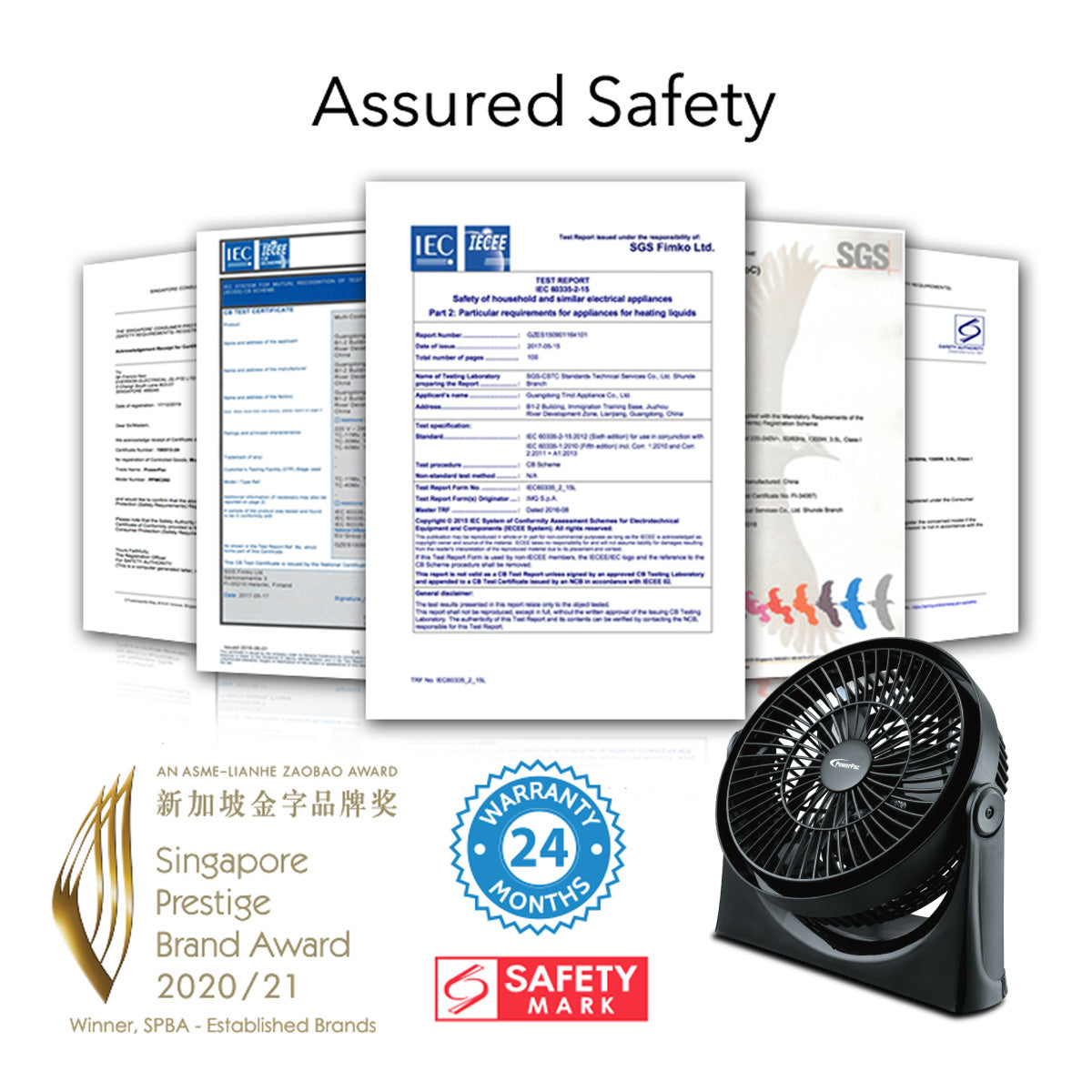 9" Air Circulator Fan – High Velocity, Powerful Airflow, Adjustable Tilt, Thermal Fuse Protection, 3-Speed, black, PP2809