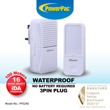 Water proof Wireless Door Bell No Battery required (PP3245)