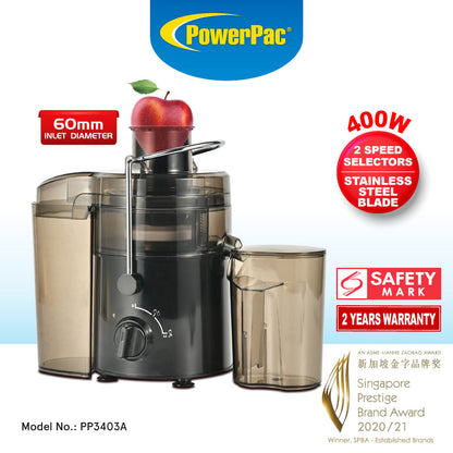 PowerPac Juice Extractor with Speed Stainless Steel Blades