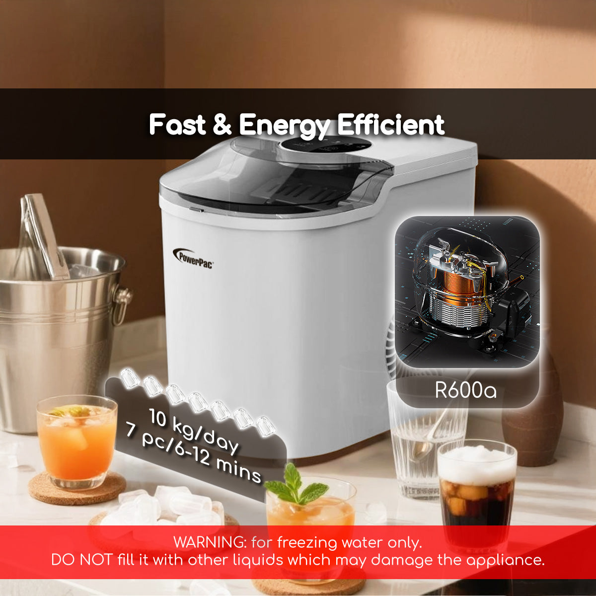 ICE Maker household mini round ice making machine timed ice making machine automatic cleaning (PP3508)