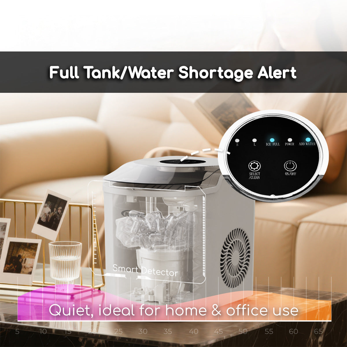 ICE Maker household mini round ice making machine timed ice making machine automatic cleaning (PP3508)