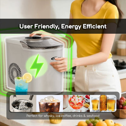 ICE Maker household mini round ice making machine timed ice making machine automatic cleaning (PP3508)