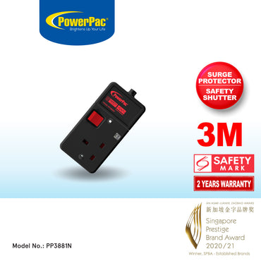 Extension Socket Extension Cord, Power Cord, Power Extension 3M (PP3881BK)