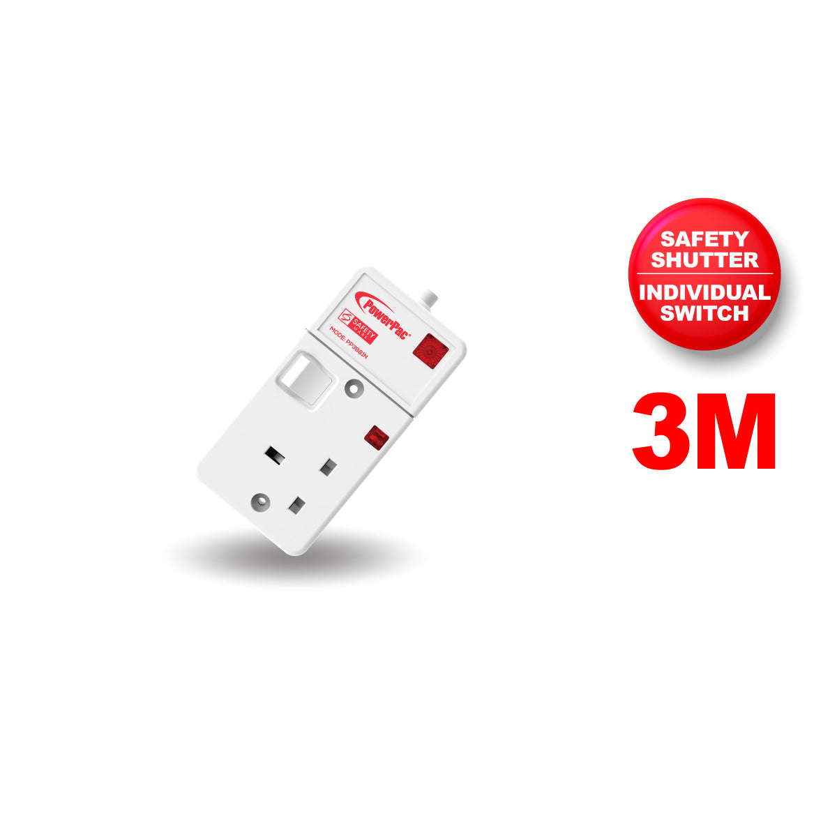 Extension Cord, Extension Socket, Power Cord, Power Extension 3 Metre 1 way (PP3881N)