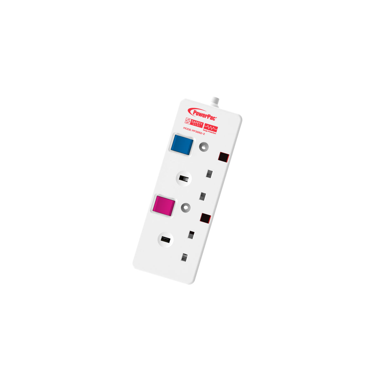 PowerPac Extension Cord, Extension Socket, Power Cord, Power Extension 2 Metre 2 way (PP3882-2)