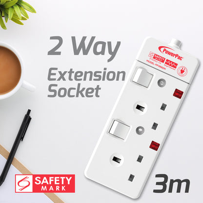 Extension Cord, Extension Socket, Power Cord 3 Meter 2 way (PP3882N)