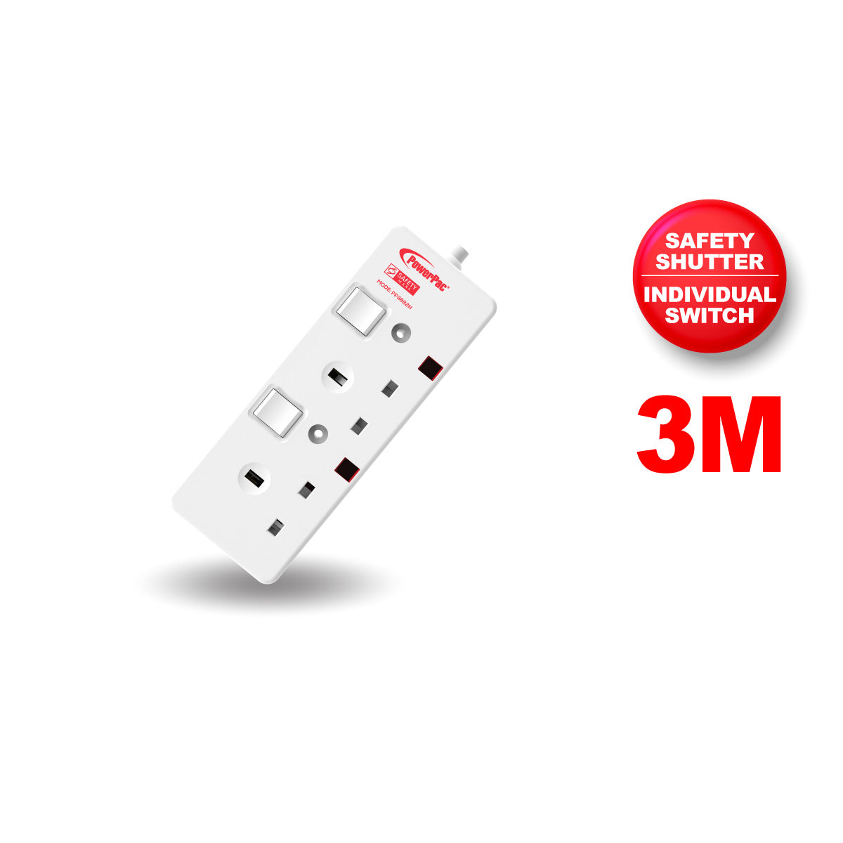 Extension Cord, Extension Socket, Power Cord 3 Metre 2 way