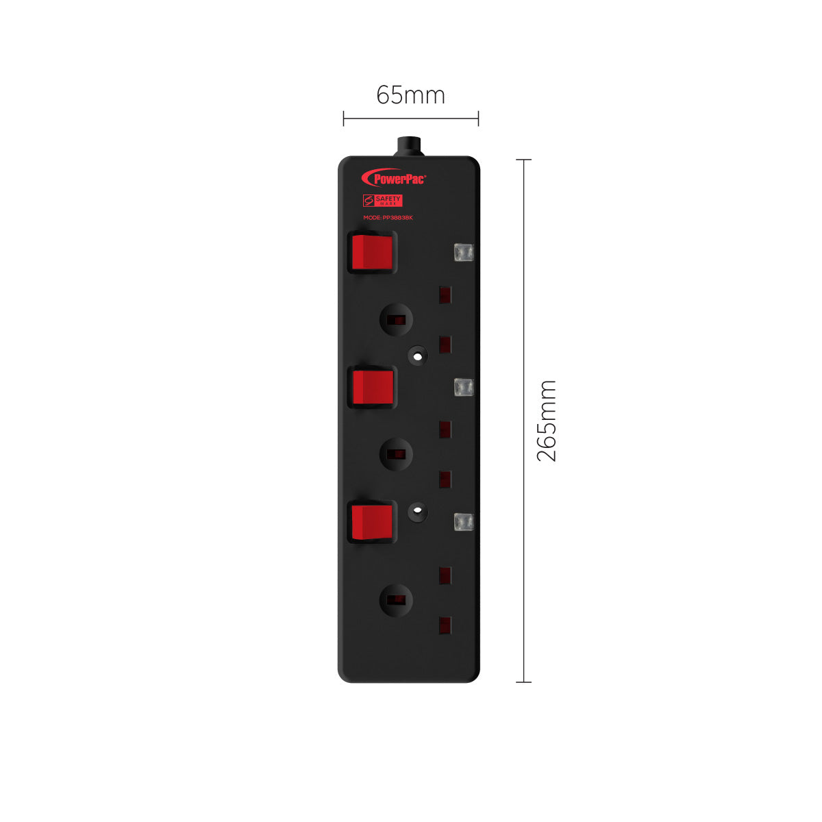 Extension Cord, Extension Socket, Power Cord, Power Extension 3 Metre 3 way (PP3883BK)