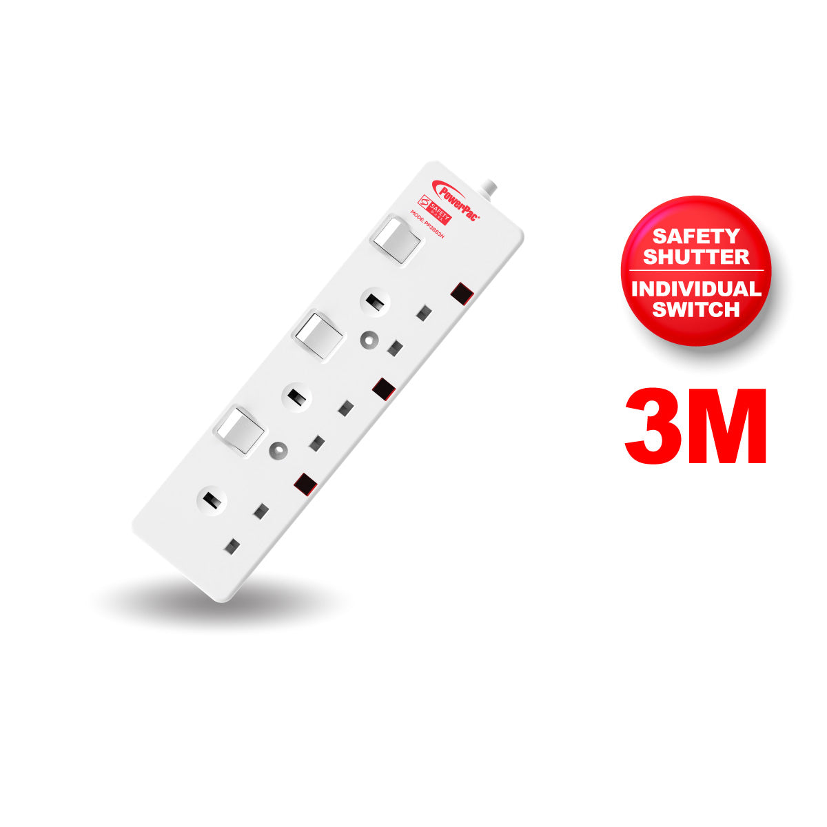 Extension Cord, Extension Socket, Power Cord, Power Extension 3 Metre 3 way (PP3883N)