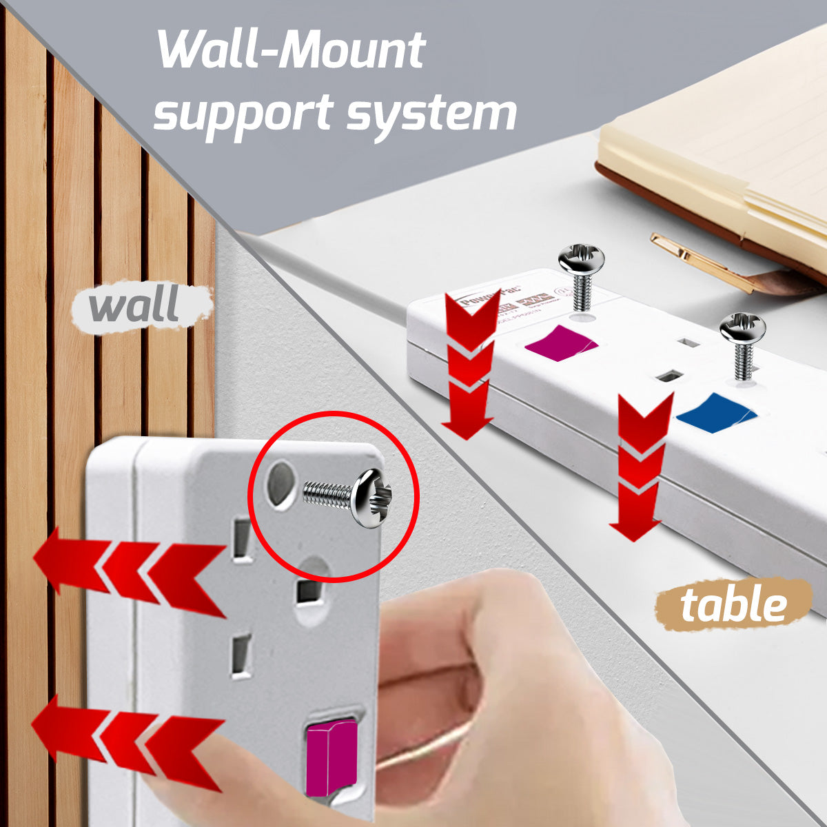 Extension Socket Extension Cord, Power Cord, Power Extension 4 way 2 meter (PP3884-2)