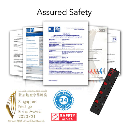 Extension Cord, Extension Socket, Power Cord, Power Extension 3 Metre 4 way (PP3884BK)