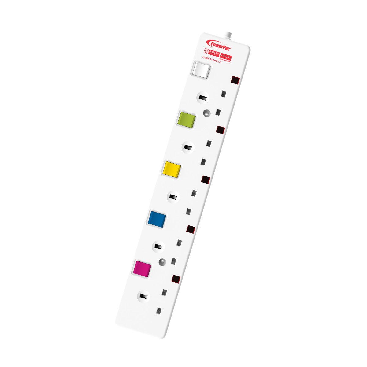 5 Way Safety Extension Socket 2 Meter with Individual Switch (PP3885-2)