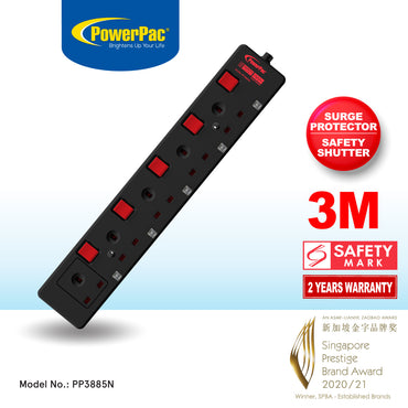 Extension Cord, Extension Socket, Power Cord, Power Extension 3 Meter (PP3885BK)