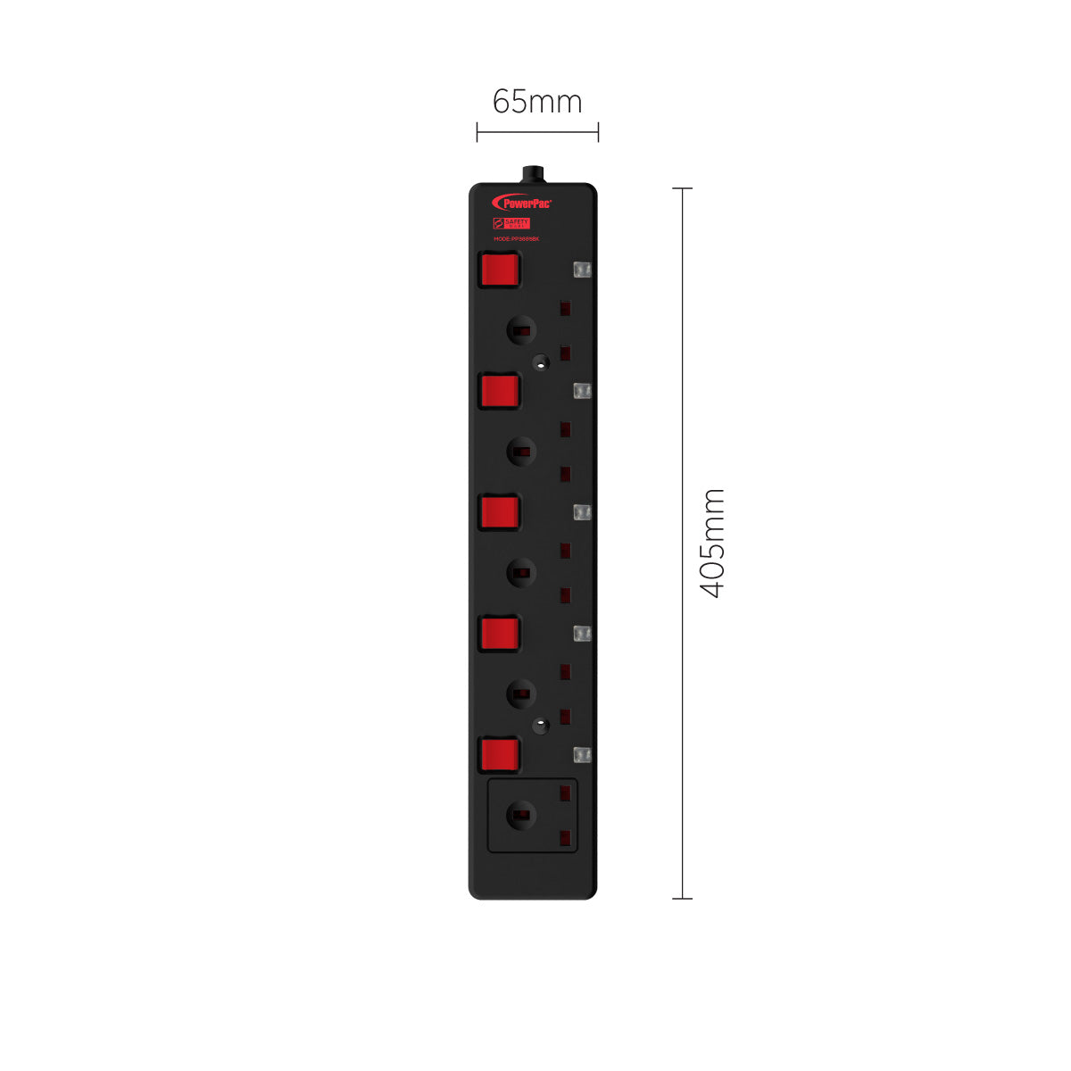 Extension Cord, Extension Socket, Power Extension 3 Metre 5 way (PP3885BK)