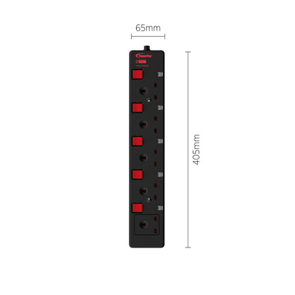 Extension Cord, Extension Socket, Power Extension 3 Metre 5 way (PP3885BK)