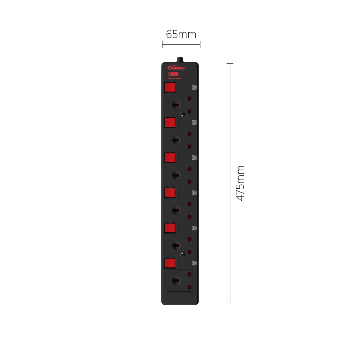 Extension Cord, Extension Socket, Power Cord, Power Extension 3 Metre 6 way (PP3886BK)