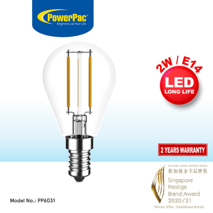 LED Bulb, Pin Pong Bulb, LED Light 2W E14 Warm White  (PP6031)